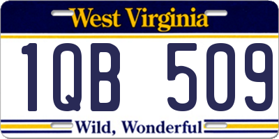 WV license plate 1QB509