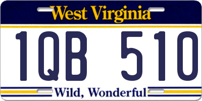 WV license plate 1QB510