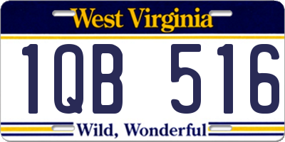 WV license plate 1QB516