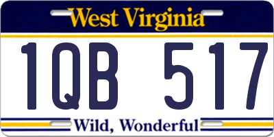 WV license plate 1QB517