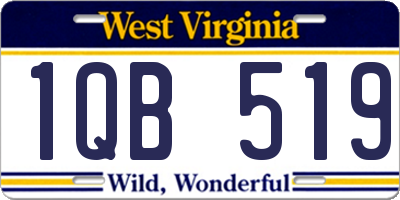 WV license plate 1QB519