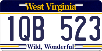 WV license plate 1QB523