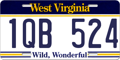 WV license plate 1QB524