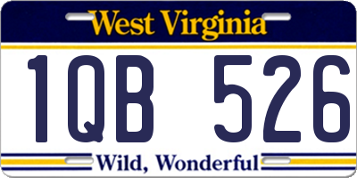 WV license plate 1QB526