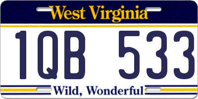 WV license plate 1QB533