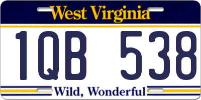WV license plate 1QB538