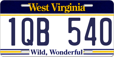 WV license plate 1QB540
