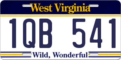 WV license plate 1QB541