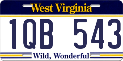 WV license plate 1QB543