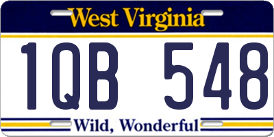 WV license plate 1QB548
