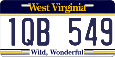 WV license plate 1QB549