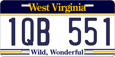 WV license plate 1QB551