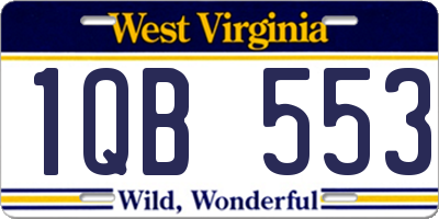 WV license plate 1QB553