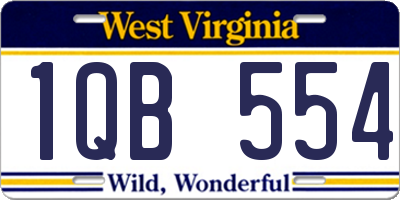 WV license plate 1QB554