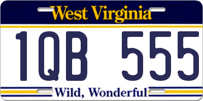 WV license plate 1QB555