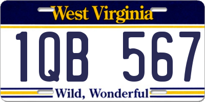 WV license plate 1QB567