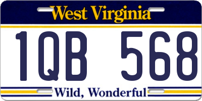 WV license plate 1QB568
