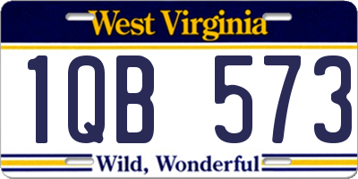 WV license plate 1QB573