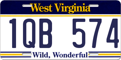 WV license plate 1QB574