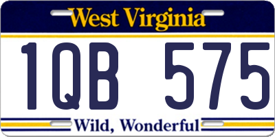 WV license plate 1QB575