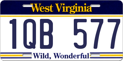 WV license plate 1QB577