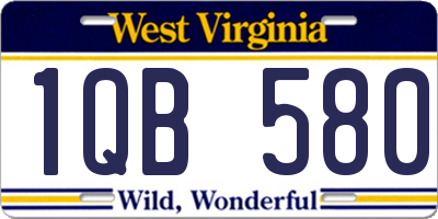 WV license plate 1QB580