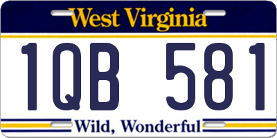 WV license plate 1QB581