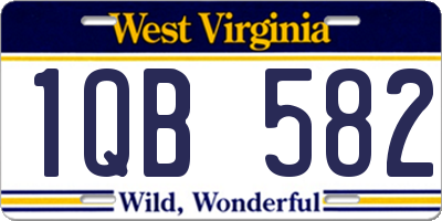 WV license plate 1QB582