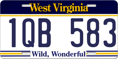 WV license plate 1QB583