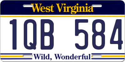 WV license plate 1QB584