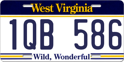 WV license plate 1QB586