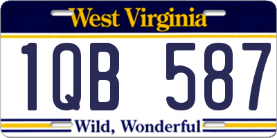 WV license plate 1QB587