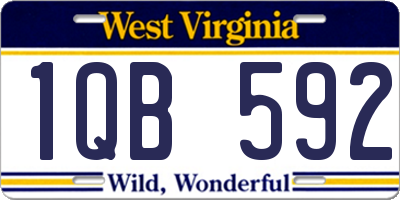 WV license plate 1QB592