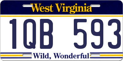 WV license plate 1QB593