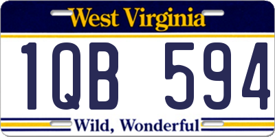 WV license plate 1QB594