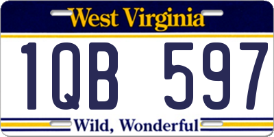 WV license plate 1QB597