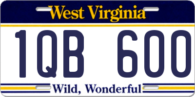 WV license plate 1QB600