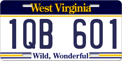 WV license plate 1QB601