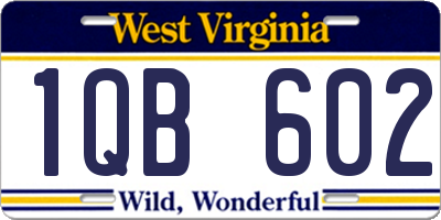 WV license plate 1QB602