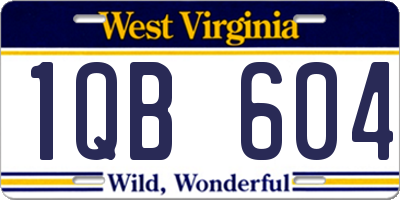 WV license plate 1QB604