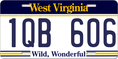 WV license plate 1QB606