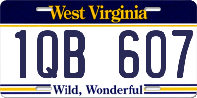 WV license plate 1QB607