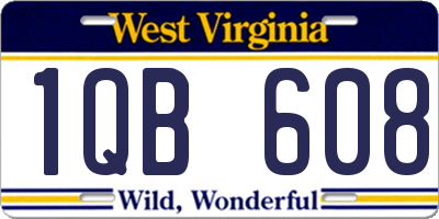 WV license plate 1QB608