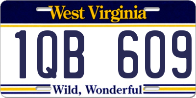 WV license plate 1QB609