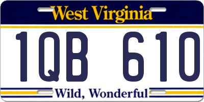 WV license plate 1QB610