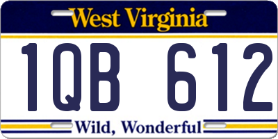 WV license plate 1QB612