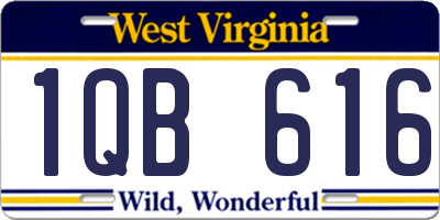 WV license plate 1QB616