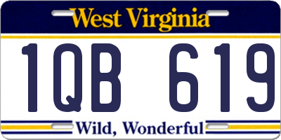 WV license plate 1QB619