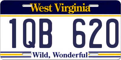 WV license plate 1QB620