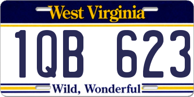 WV license plate 1QB623